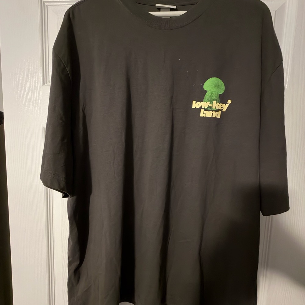 H&M Black Short Sleeve Tee with Green Graphic